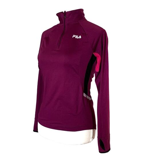Fila Women Mock Neck Training jacket sport running 1/4 Zip Lightweight purple - Picture 5 of 12